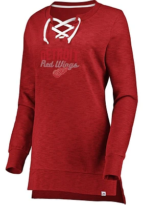 Majestic Detroit Red Wings Womens Hyper Lace Tunic Crew Sweatshirt
