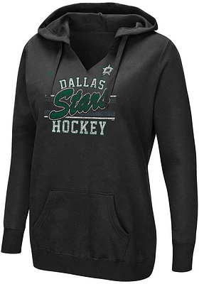 Majestic Dallas Stars Womens Black Raise the Level Hooded Sweatshirt