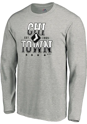 Majestic Chicago White Sox Grey Fine Contribution Long Sleeve T Shirt