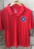 Chicago Fire Mens Red Positive Production Graphic Design Short Sleeve Polo