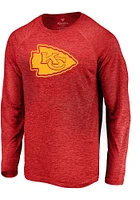 Kansas City Chiefs Red Striated Tonal Logo Long Sleeve T-Shirt