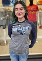 Sporting Kansas City Grey Raglan Transition Long Sleeve Fashion T Shirt