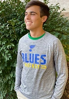 St Louis Blues Grey Engage Stack Long Sleeve T-Shirt