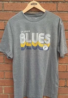 St Louis Blues Grey Hat Trick Short Sleeve Fashion T Shirt