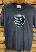 Sporting Kansas City Navy Blue Throwback Logo Short Sleeve Fashion T Shirt