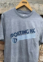 Sporting Kansas City Grey Retro Speed Short Sleeve Fashion T Shirt