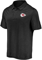 Kansas City Chiefs Mens Black Striated Primary Short Sleeve Polo