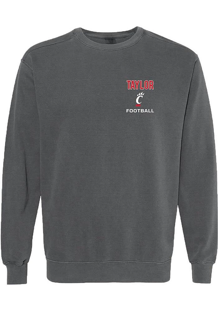 D.J. Taylor  Rally Cincinnati Bearcats Mens NIL Embroidered Long Sleeve Crew Sweatshirt