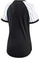 Chicago White Sox Womens Black Pinstripe Short Sleeve T-Shirt