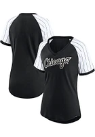 Chicago White Sox Womens Black Pinstripe Short Sleeve T-Shirt