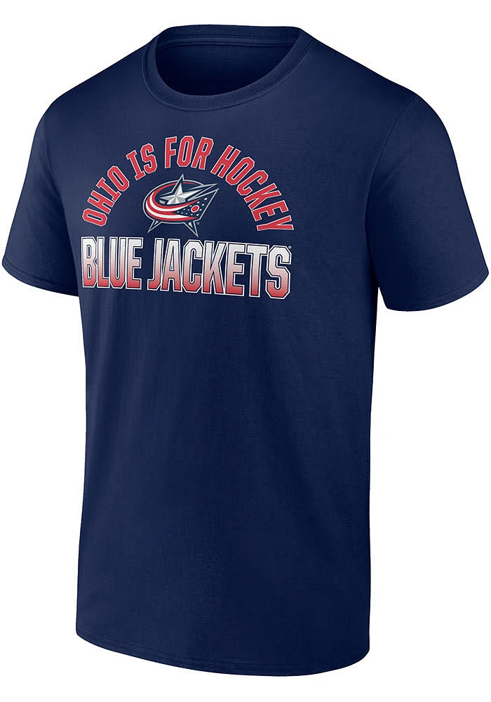 Columbus Blue Jackets Navy Cotton Open Net Short Sleeve T Shirt