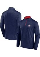 Columbus Blue Jackets Mens Navy Poly Long Sleeve Qtr Zip Pullover