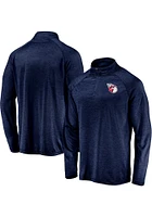Cleveland Guardians Mens Navy Blue Primary Logo Long Sleeve Qtr Zip Pullover