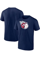 Cleveland Guardians Navy Blue Evergreen Cotton Official Logo SS Short Sleeve T Shirt