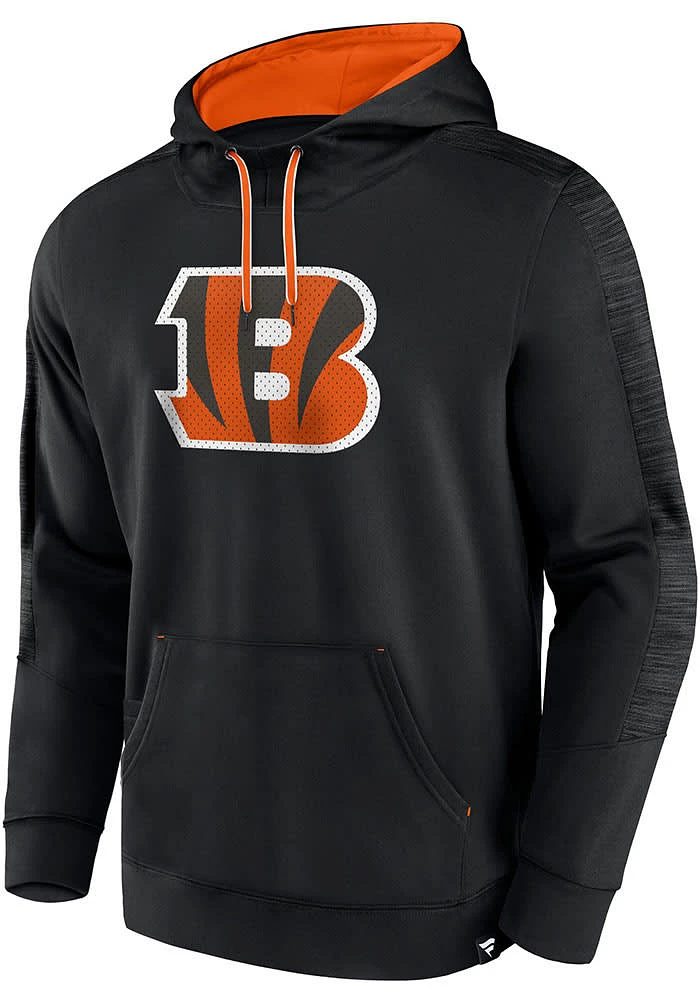 Cincinnati Bengals Mens Black Defender Streaky Poly Hood