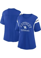 Kentucky Wildcats Womens Blue Striped Tailgate Short Sleeve T-Shirt