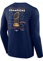Houston Astros Navy Blue 2022 World Series Champions Roster Long Sleeve T Shirt