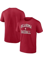 Oklahoma Sooners Crimson Sport Arch Champ Baseball Short Sleeve T Shirt