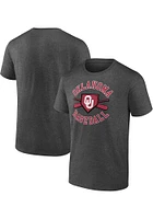 Oklahoma Sooners Charcoal Baseball Bat and Mound Number One Graphic Short Sleeve T Shirt