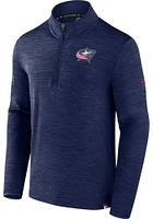 Columbus Blue Jackets Mens Navy Authentic Pro Rink Long Sleeve 1/4 Zip Pullover