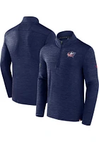 Columbus Blue Jackets Mens Navy Authentic Pro Rink Long Sleeve 1/4 Zip Pullover