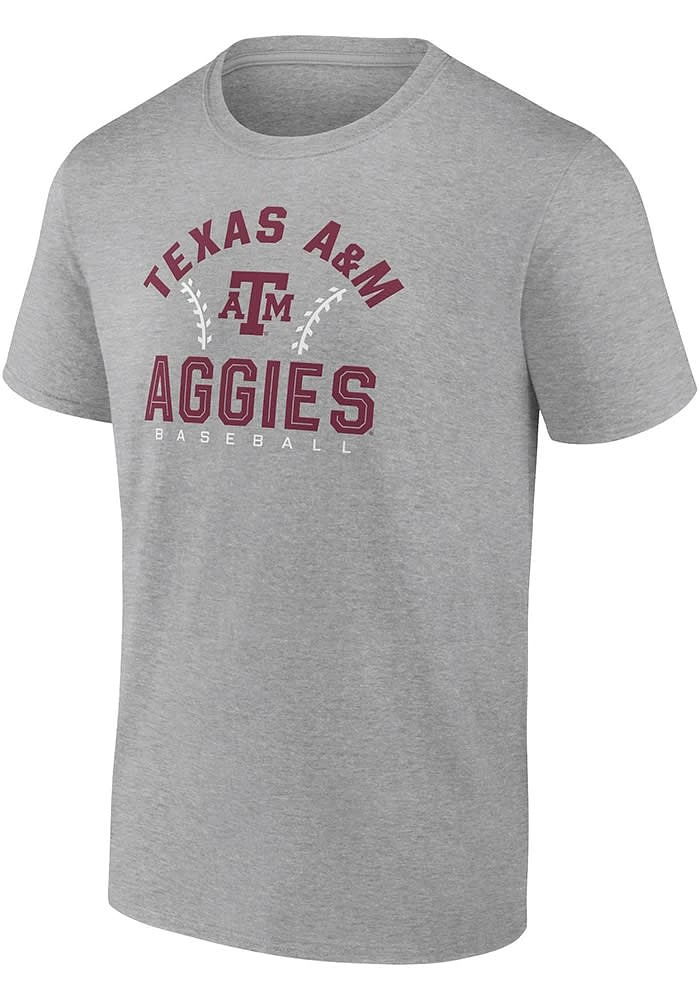 Texas A&M Aggies Grey Baseball Graphic Number Two Short Sleeve T Shirt