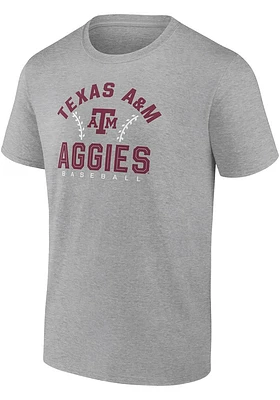 Texas A&M Aggies Grey Baseball Graphic Number Two Short Sleeve T Shirt