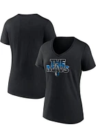 Dallas Mavericks Womens Black Announcement Short Sleeve T-Shirt