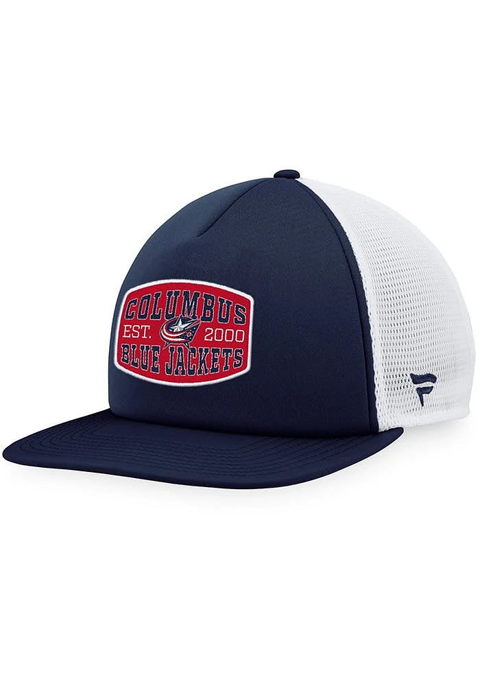 Columbus Blue Jackets Blue 2T Patch Foam Trucker Mens Snapback Hat