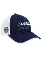 Columbus Blue Jackets 2023 Authentic Pro Alt Jersey Trucker Adjustable Hat - Blue