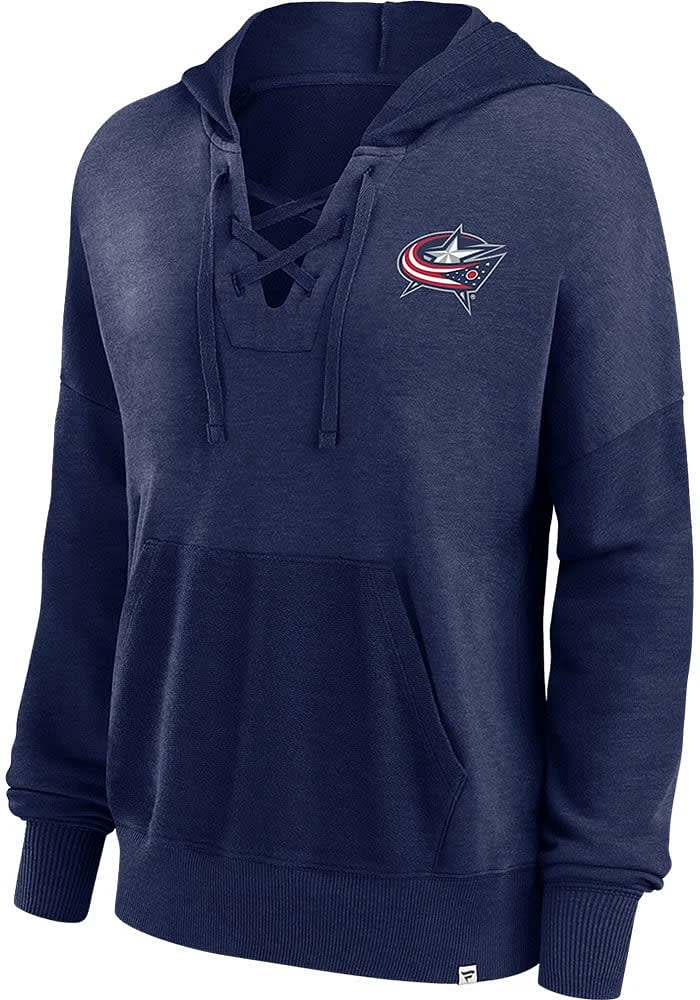 Columbus Blue Jackets Womens Navy Heritage Hooded Sweatshirt