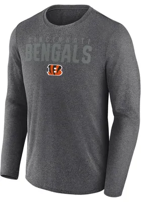 Cincinnati Bengals Charcoal Blackout Logo Pop Long Sleeve T-Shirt