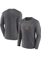 Cincinnati Bengals Charcoal Blackout Logo Pop Long Sleeve T-Shirt