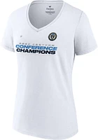 Philadelphia Union Womens White 2022 Conference Champs Locker Room Short Sleeve T-Shirt