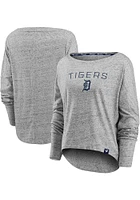 Detroit Tigers Womens Grey Speckled LS Tee