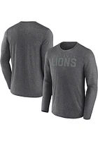 Detroit Lions Charcoal Iconic Poly Blackout Long Sleeve T-Shirt