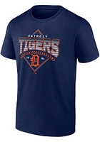 Detroit Tigers Navy Blue Fundamentals Cotton Ahead Short Sleeve T Shirt