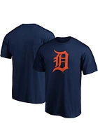 Detroit Tigers Navy Blue Official Logo Short Sleeve T Shirt