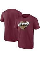Cleveland Cavaliers Maroon Announcer Short Sleeve T Shirt