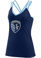 Sporting Kansas City Womens Navy Blue Barrel Tank Top