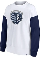 Sporting Kansas City Womens White Fleece Crew Sweatshirt