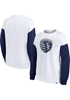 Sporting Kansas City Womens White Fleece Crew Sweatshirt