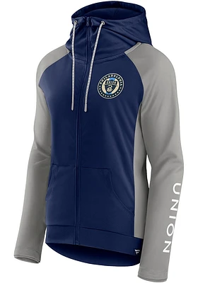 Philadelphia Union Womens Navy Blue End Around Long Sleeve Full Zip Jacket