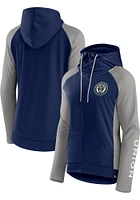 Philadelphia Union Womens Navy Blue End Around Long Sleeve Full Zip Jacket