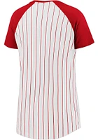 St Louis Cardinals Womens White Iconic Pinstripe Short Sleeve T-Shirt