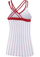 Cincinnati Reds Womens White Strappy Fundamentals Tank Top