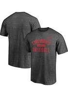 Cincinnati Reds Charcoal Iconic Cotton Primary Short Sleeve T Shirt