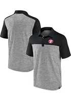 Cincinnati Reds Mens Charcoal True Classics Brushed Short Sleeve Polo