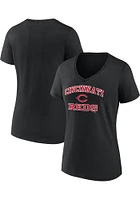 Cincinnati Reds Womens Black Iconic Short Sleeve T-Shirt