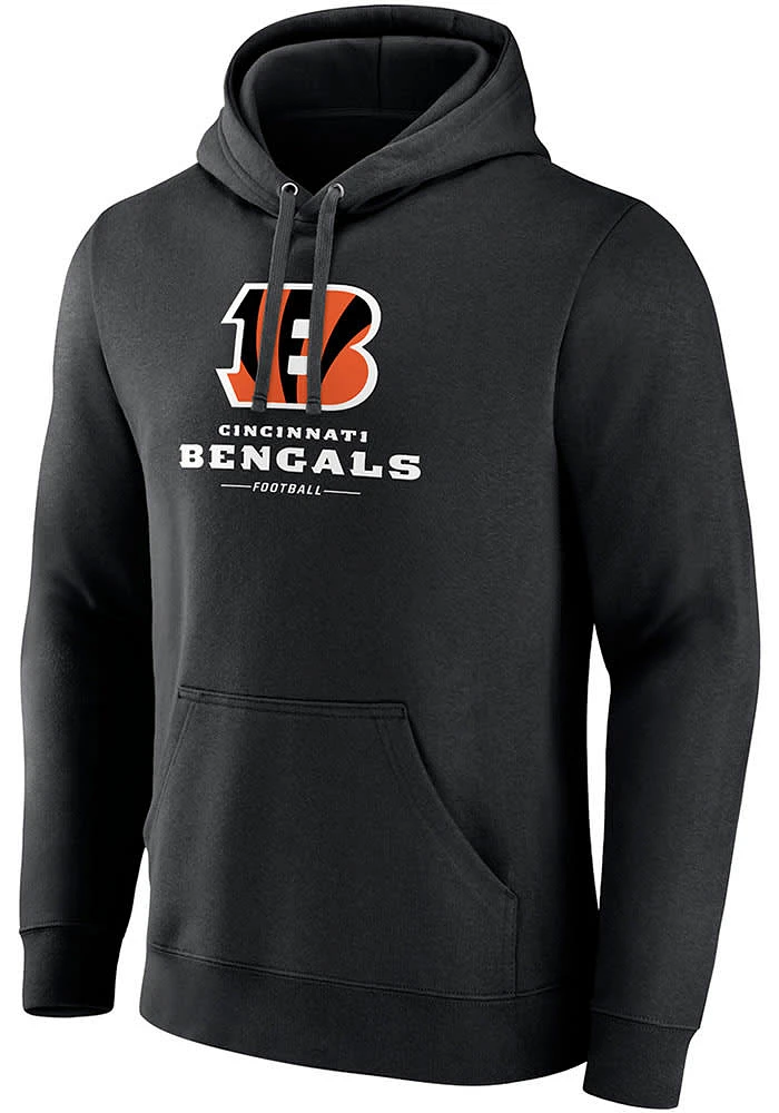 Cincinnati Bengals Mens Black Team Lockup Long Sleeve Hoodie